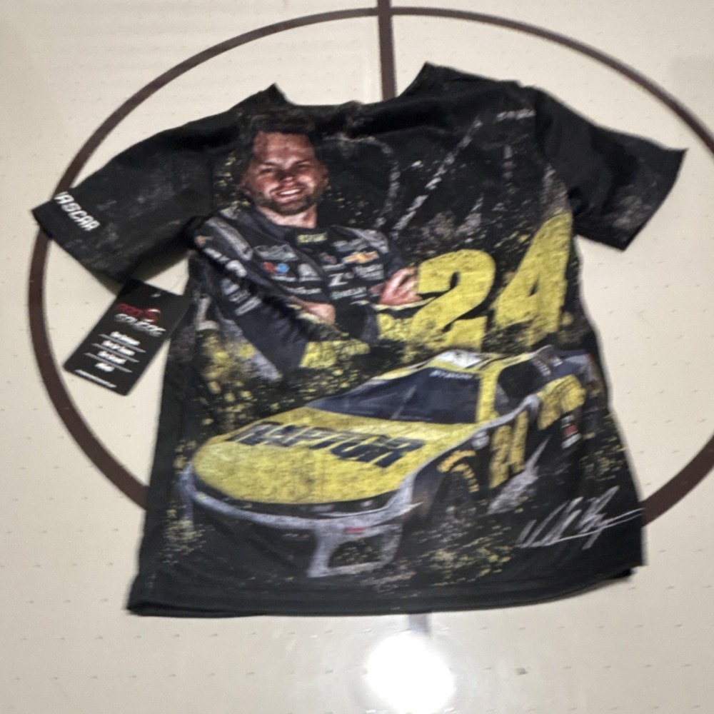 NASCAR PROSPHERE Black Yellow T-Shirt S #24 Officially Licensed Auto Racing